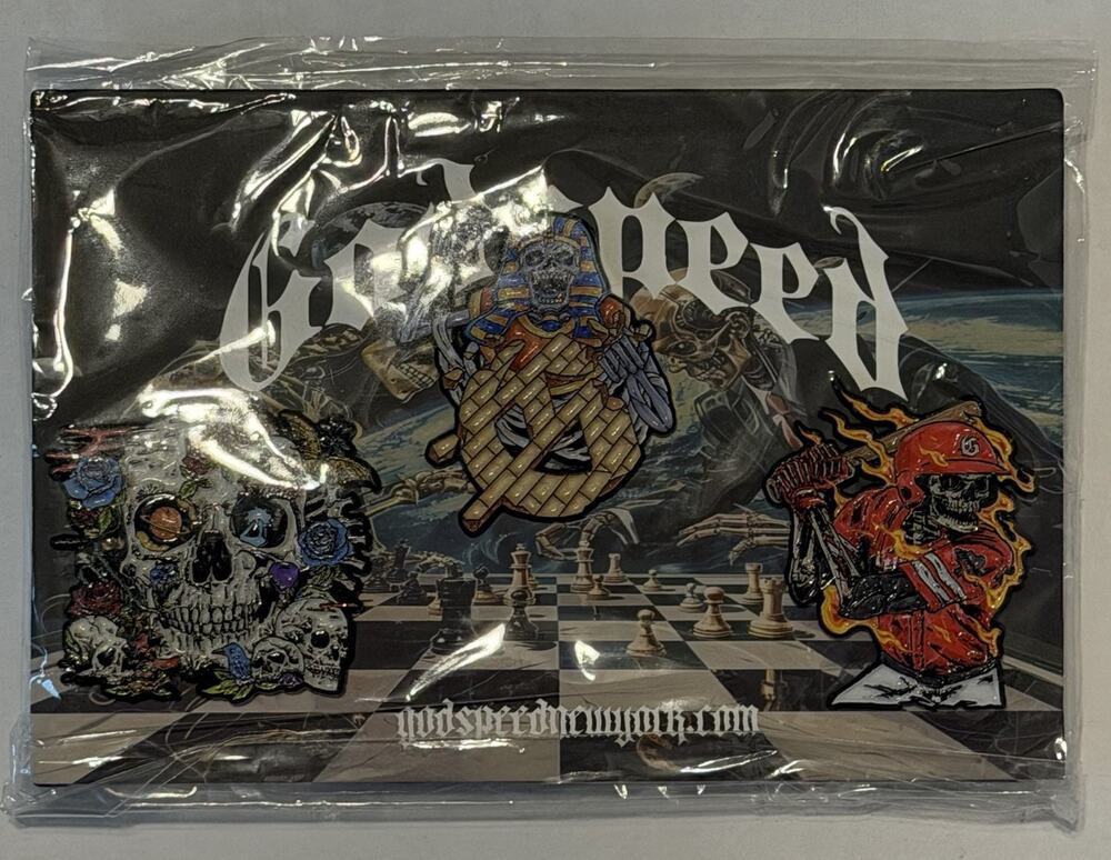 Godspeed 3 Piece NY hat Pin NIP NEW!!